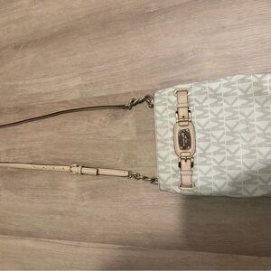 Michael Kors Cream and Tan Crossbody Bag
